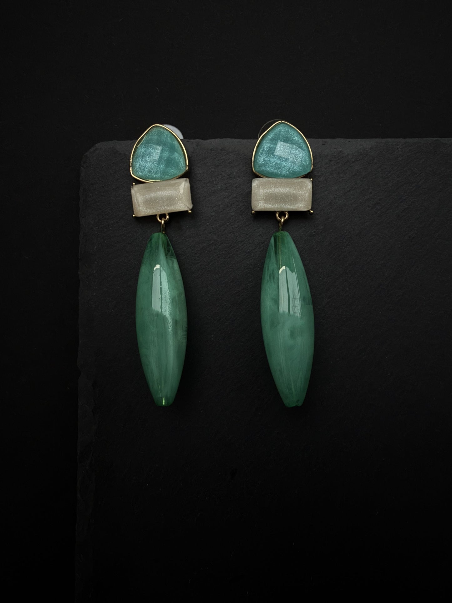 Dangling Green Earrings