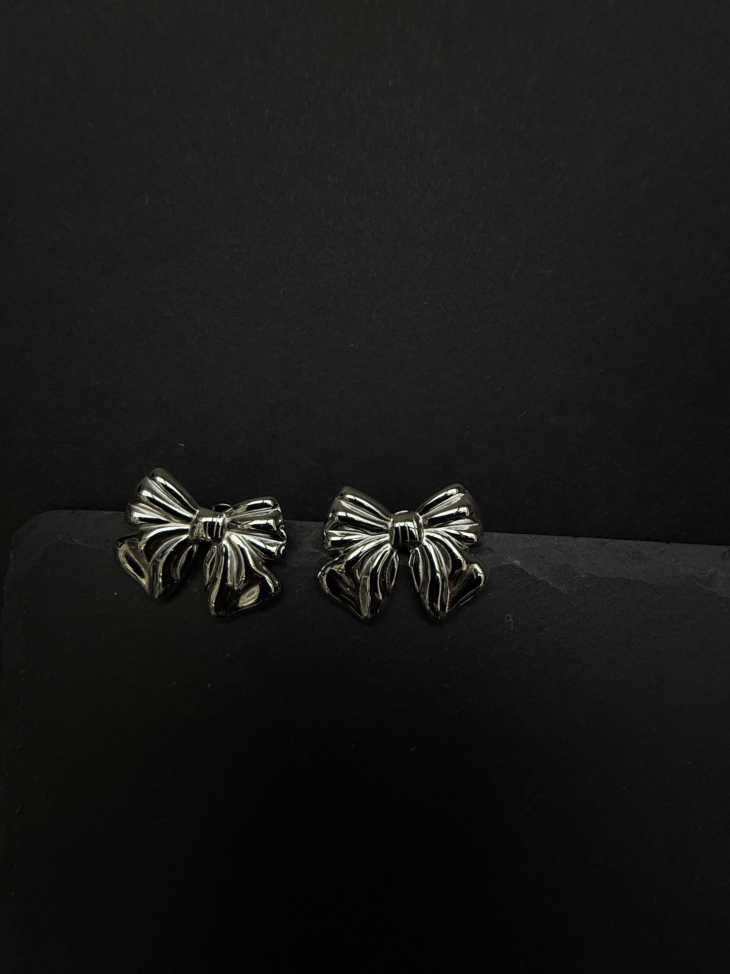 Silver Bow Earrings