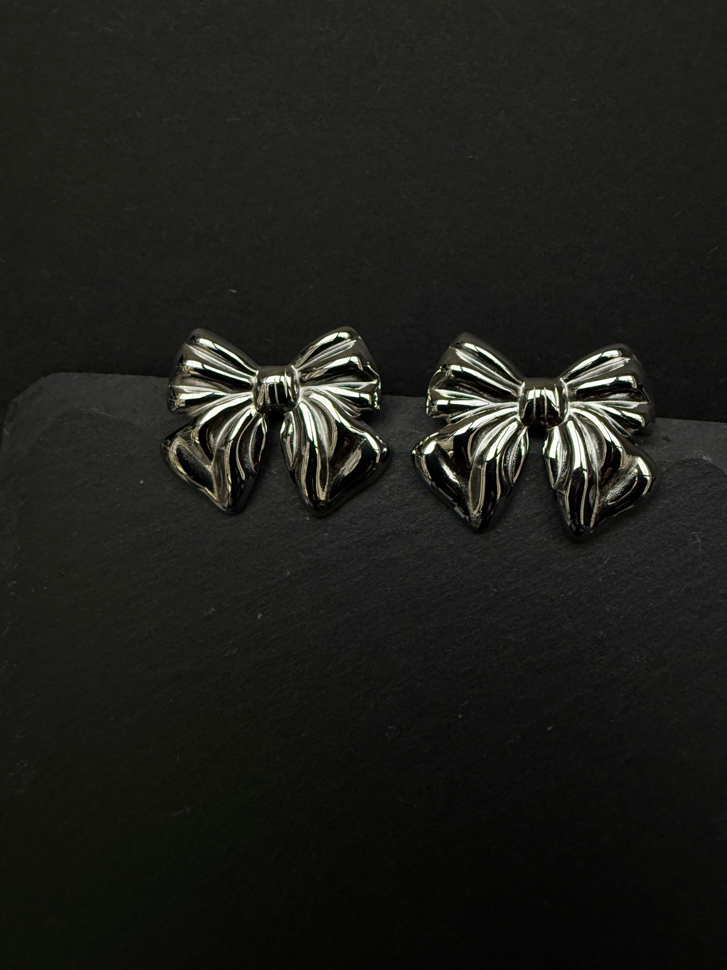 Silver Bow Earrings