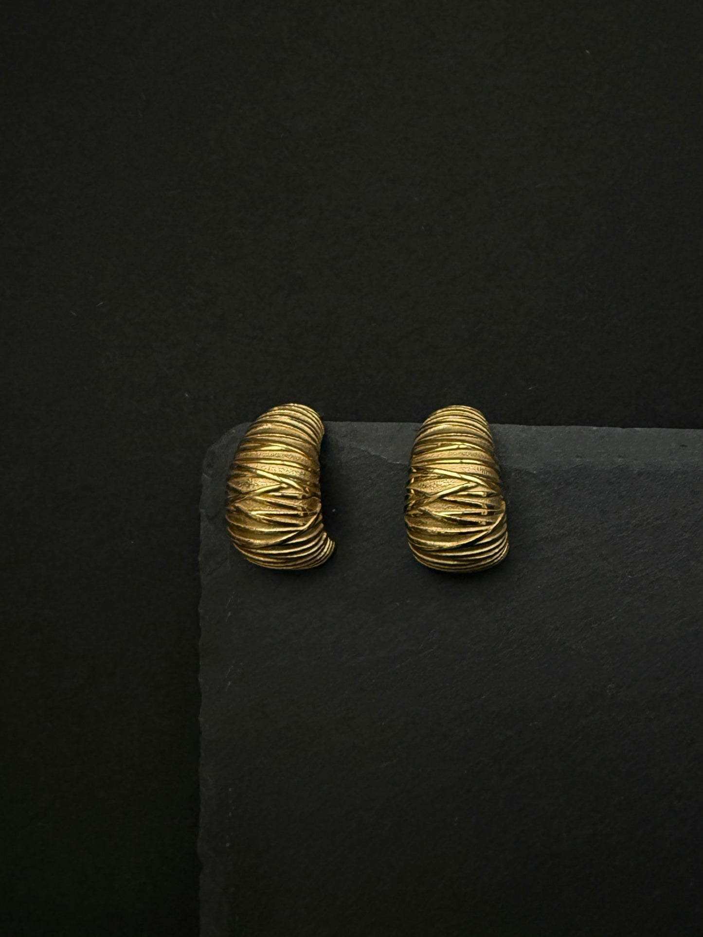 Textured Hoops Earrings